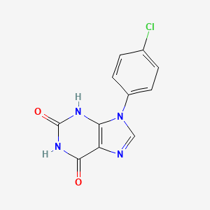 molecular formula C11H7ClN4O2 B14002646 9-(4-chlorophenyl)-3H-purine-2,6-dione CAS No. 21314-10-3