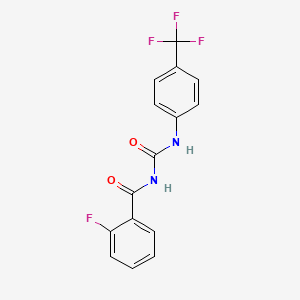 molecular formula C15H10F4N2O2 B14002665 2-fluoro-N-[[4-(trifluoromethyl)phenyl]carbamoyl]benzamide CAS No. 88011-76-1