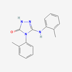 molecular formula C16H16N4O B14002690 3-(2-methylanilino)-4-(2-methylphenyl)-1H-1,2,4-triazol-5-one CAS No. 14290-34-7