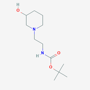 molecular formula C12H24N2O3 B1400270 tert-butyl N-[2-(3-hydroxypiperidin-1-yl)ethyl]carbamate CAS No. 857637-25-3