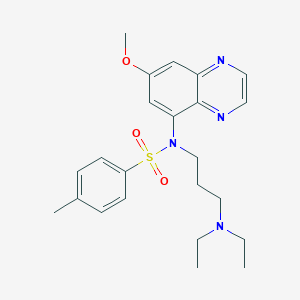 molecular formula C23H30N4O3S B14002735 N-[3-(Diethylamino)propyl]-N-(7-methoxyquinoxalin-5-yl)-4-methylbenzene-1-sulfonamide CAS No. 7500-07-4
