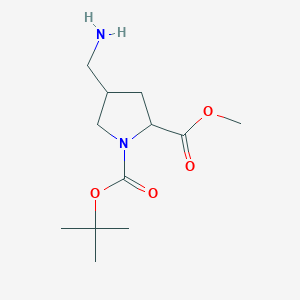 molecular formula C12H22N2O4 B14002756 O1-tert-butyl O2-methyl (2R,4S)-4-(aminomethyl)pyrrolidine-1,2-dicarboxylate 