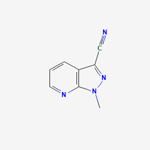 molecular formula C8H6N4 B1400276 1-Methyl-1H-pyrazolo[3,4-b]pyridine-3-carbonitrile CAS No. 1256795-04-6