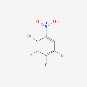 molecular formula C7H4Br2FNO2 B14002769 1,4-Dibromo-2-fluoro-3-methyl-5-nitrobenzene 