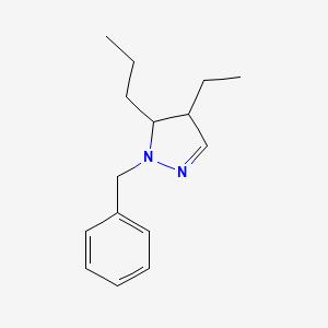 molecular formula C15H22N2 B14002823 2-Benzyl-4-ethyl-3-propyl-3,4-dihydropyrazole CAS No. 14339-26-5
