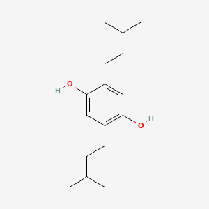 molecular formula C16H26O2 B14002833 2,5-Bis(3-methylbutyl)benzene-1,4-diol CAS No. 729-36-2