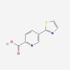 molecular formula C9H6N2O2S B1400284 5-(噻唑-2-基)吡啶-2-羧酸 CAS No. 1174322-64-5