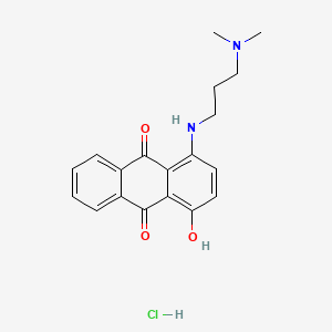 molecular formula C19H21ClN2O3 B14002881 Anthraquinone, 1-((3-(Dimethylamino)propyl)amino)-4-hydroxy-, monohydrochloride CAS No. 75199-24-5