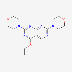 molecular formula C16H22N6O3 B14002920 4-(4-Ethoxy-2-morpholin-4-ylpyrimido[4,5-d]pyrimidin-7-yl)morpholine CAS No. 5730-46-1