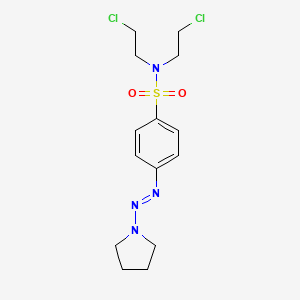 molecular formula C14H20Cl2N4O2S B14002931 N,N-Bis(2-chloroethyl)-4-pyrrolidin-1-yldiazenyl-benzenesulfonamide CAS No. 55469-84-6