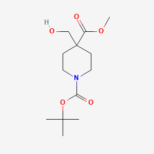 molecular formula C13H23NO5 B1400294 1-Tert-butyl 4-methyl 4-(hydroxymethyl)piperidine-1,4-dicarboxylate CAS No. 1006044-27-4