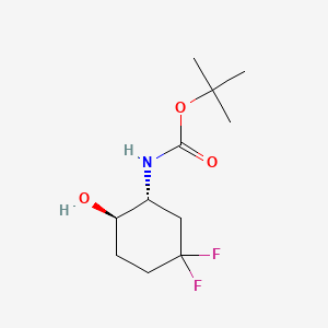 molecular formula C11H19F2NO3 B14002940 tert-butyl N-[trans-5,5-difluoro-2-hydroxy-cyclohexyl]carbamate 