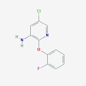 molecular formula C11H8ClFN2O B1400295 5-氯-2-(2-氟苯氧基)-吡啶-3-胺 CAS No. 899424-00-1