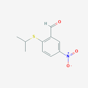 molecular formula C10H11NO3S B1400297 2-(isopropylthio)-5-nitrobenzaldehyde CAS No. 900174-36-9