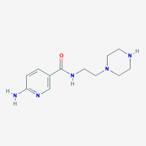 molecular formula C12H19N5O B14003036 6-amino-N-(2-(piperazin-1-yl)ethyl)nicotinamide CAS No. 827588-09-0