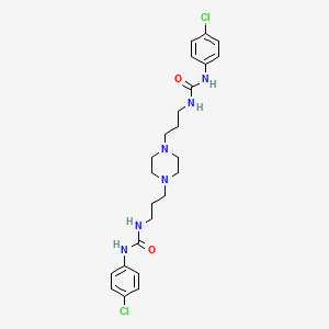 molecular formula C24H32Cl2N6O2 B14003040 Urea, N,N''-(1,4-piperazinediyldi-3,1-propanediyl)bis(N'-(4-chlorophenyl)- CAS No. 55291-04-8