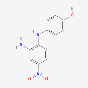 molecular formula C12H11N3O3 B14003081 Phenol,4-[(2-amino-4-nitrophenyl)amino]- CAS No. 77806-34-9