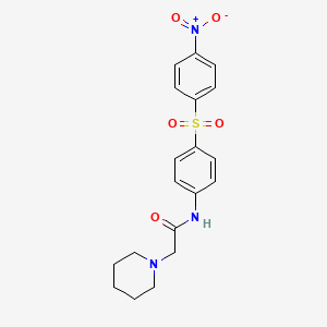 molecular formula C19H21N3O5S B14003145 n-{4-[(4-Nitrophenyl)sulfonyl]phenyl}-2-(piperidin-1-yl)acetamide CAS No. 50385-17-6