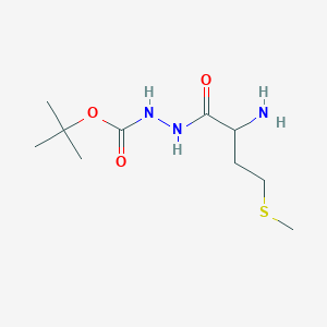 molecular formula C10H21N3O3S B14003188 Tert-butyl N-[(2-amino-4-methylsulfanyl-butanoyl)amino]carbamate CAS No. 4976-76-5