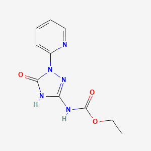 molecular formula C10H11N5O3 B14003197 Ethyl N-(5-oxo-1-pyridin-2-YL-2H-1,2,4-triazol-3-YL)carbamate CAS No. 67176-04-9