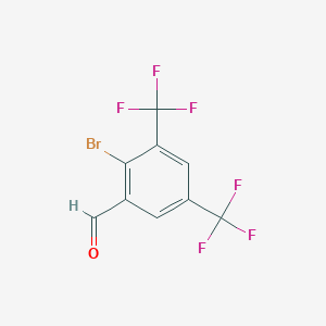 molecular formula C9H3BrF6O B14003202 Benzaldehyde, 2-bromo-3,5-bis(trifluoromethyl)- 