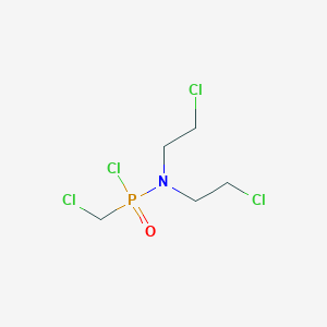 molecular formula C5H10Cl4NOP B14003238 n,n-Bis(2-chloroethyl)-p-(chloromethyl)phosphonamidic chloride CAS No. 56252-51-8