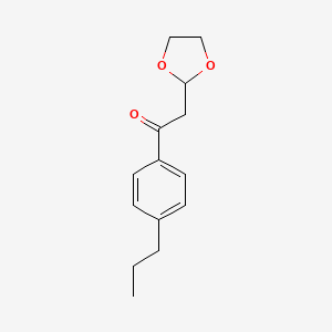 molecular formula C14H18O3 B1400324 2-(1,3-Dioxolan-2-yl)-1-(4-propyl-phenyl)-ethanone CAS No. 1263365-68-9