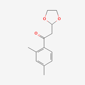 molecular formula C13H16O3 B1400326 1-(2,4-Dimethyl-phenyl)-2-(1,3-dioxolan-2-yl)-ethanone CAS No. 1263365-94-1