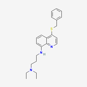 molecular formula C23H29N3S B14003281 N-(4-benzylsulfanylquinolin-8-yl)-N',N'-diethylpropane-1,3-diamine CAS No. 5431-71-0