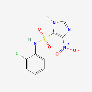 molecular formula C10H9ClN4O4S B14003304 N-(2-chlorophenyl)-3-methyl-5-nitroimidazole-4-sulfonamide CAS No. 80348-52-3