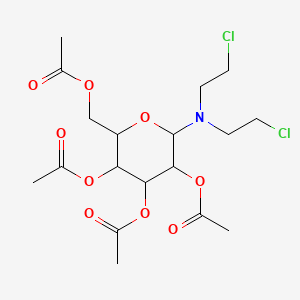 molecular formula C18H27Cl2NO9 B14003349 2,3,4,6-Tetra-O-acetyl-N,N-bis(2-chloroethyl)hexopyranosylamine CAS No. 74427-64-8