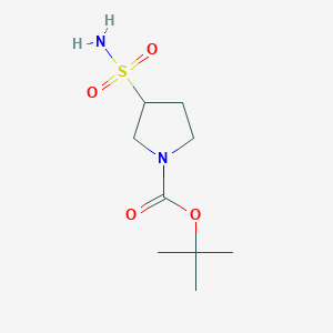 molecular formula C9H18N2O4S B1400338 Tert-butyl 3-sulfamoylpyrrolidine-1-carboxylate CAS No. 1394669-98-7
