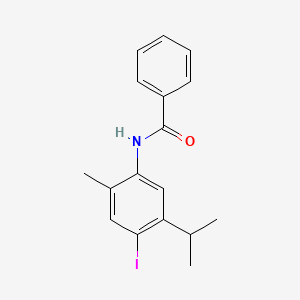 molecular formula C17H18INO B14003420 n-[4-Iodo-2-methyl-5-(propan-2-yl)phenyl]benzamide CAS No. 7248-69-3