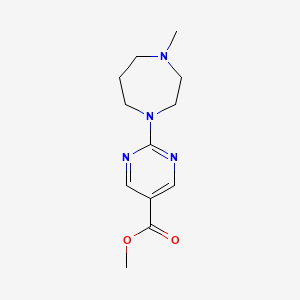 molecular formula C12H18N4O2 B1400345 Methyl 2-(4-methyl-1,4-diazepan-1-yl)pyrimidine-5-carboxylate CAS No. 1035271-70-5