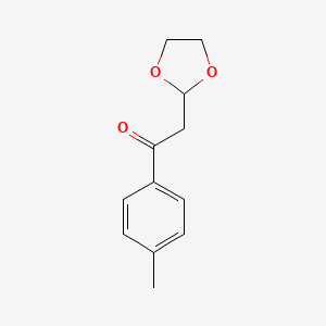 molecular formula C12H14O3 B1400352 2-(1,3-二氧戊环-2-基)-1-(4-甲苯基)-乙酮 CAS No. 857195-76-7