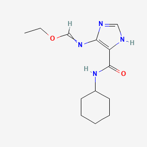 molecular formula C13H20N4O2 B14003520 N-Cyclohexyl-5-(ethoxymethylideneamino)-3H-imidazole-4-carboxamide CAS No. 40067-61-6