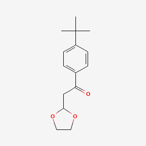 molecular formula C15H20O3 B1400353 1-(4-叔丁基-苯基)-2-(1,3-二氧戊环-2-基)-乙酮 CAS No. 1263365-67-8