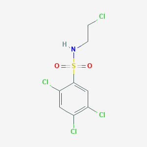 molecular formula C8H7Cl4NO2S B14003541 Benzenesulfonamide, 2,4,5-trichloro-N-(2-chloroethyl)- CAS No. 89939-01-5