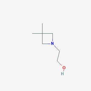 molecular formula C7H15NO B14003566 3,3-dimethyl-1-Azetidineethanol 