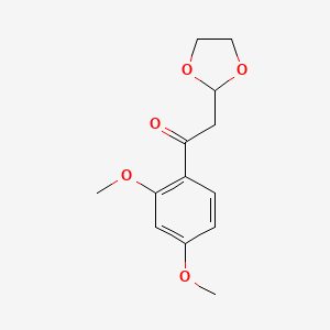 molecular formula C13H16O5 B1400357 1-(2,4-Dimethoxy-phenyl)-2-(1,3-dioxolan-2-yl)-ethanone CAS No. 1263365-93-0