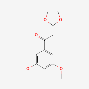 molecular formula C13H16O5 B1400358 1-(3,5-Dimethoxy-phenyl)-2-(1,3-dioxolan-2-yl)-ethanone CAS No. 1263365-59-8