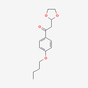 molecular formula C15H20O4 B1400359 1-(4-Butoxy-phenyl)-2-(1,3-dioxolan-2-yl)-ethanone CAS No. 1263365-69-0