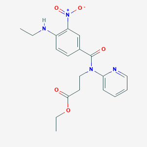molecular formula C19H22N4O5 B1400361 3-(4-(乙氨基)-3-硝基-N-(吡啶-2-基)苯甲酰胺)丙酸乙酯 CAS No. 1260817-88-6