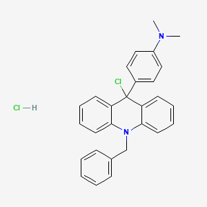 molecular formula C28H26Cl2N2 B14003616 4-(10-benzyl-9-chloroacridin-9-yl)-N,N-dimethylaniline;hydrochloride CAS No. 5436-20-4