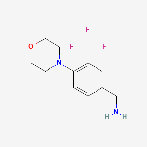 molecular formula C12H15F3N2O B1400362 [4-(Morpholin-4-yl)-3-(trifluoromethyl)phenyl]methanamine CAS No. 1241911-23-8