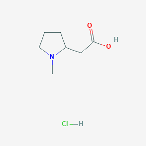 molecular formula C7H14ClNO2 B1400363 (1-Methyl-2-pyrrolidinyl)acetic acid hydrochloride CAS No. 1609400-97-6