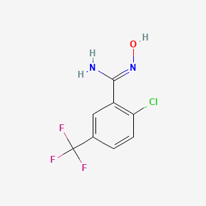 molecular formula C8H6ClF3N2O B14003682 2-Chloro-N-hydroxy-5-trifluoromethyl-benzamidine 