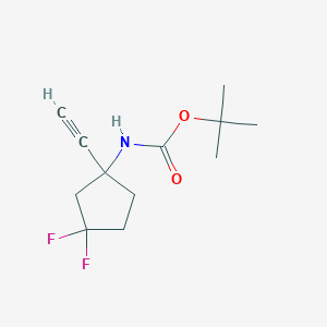 molecular formula C12H17F2NO2 B14003688 Tert-butyl (1-ethynyl-3,3-difluorocyclopentyl)carbamate 