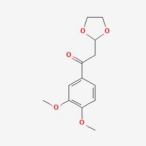 molecular formula C13H16O5 B1400370 1-(3,4-Dimethoxy-phenyl)-2-(1,3-dioxolan-2-yl)-ethanone CAS No. 1263366-10-4