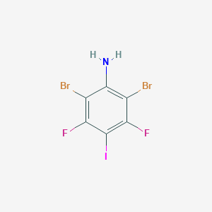 molecular formula C6H2Br2F2IN B14003706 2,6-Dibromo-3,5-difluoro-4-iodoaniline 